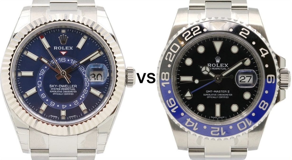 Fake Rolex Watches With Dual Time Zone Sky-Dweller VS GMT-Master II