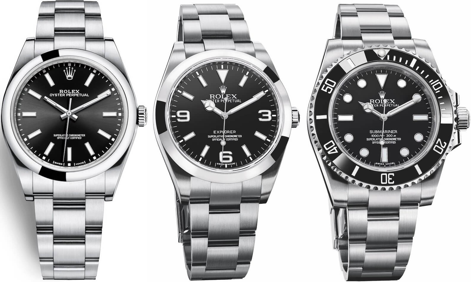 Fake Rolex Explorer VS Submariner No-Date VS Oyster Perpetual 39