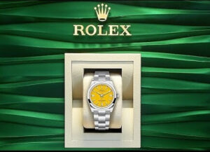 Imitation Rolex Oyster Perpetual yellow dial